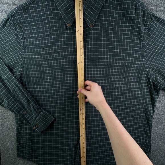 Brooks Brothers Cotton Button Up Long Sleeve Green Check Flannel 2XL Regent - Picture 3 of 12